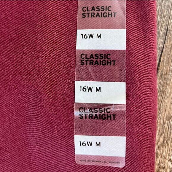 Levi's Plus Classic Straight Jeans Windsor Wine- Size 16W - Picture 10 of 13